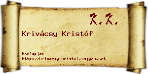 Krivácsy Kristóf névjegykártya