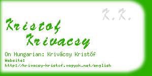 kristof krivacsy business card