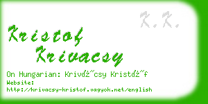 kristof krivacsy business card